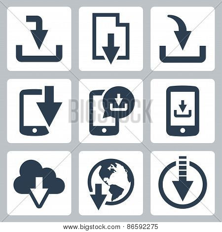 Download From Web Vector Icon Set
