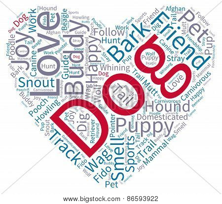 Dog Heart Shaped Word Cloud
