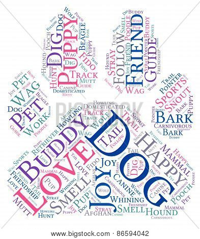 Paw Shaped Dog Word Cloud