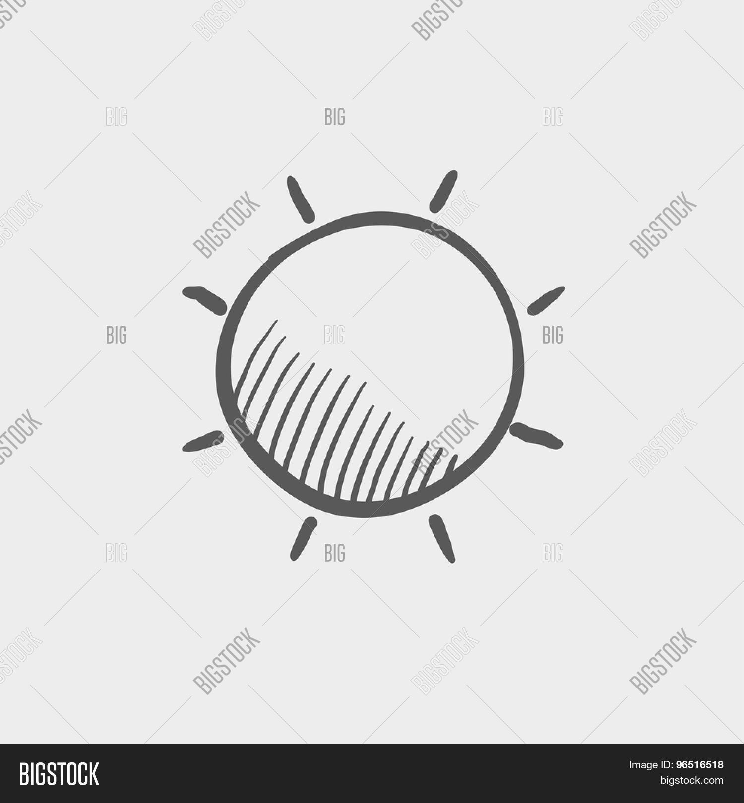 Sun Sketch Icon Web Vector & Photo (Free Trial) | Bigstock