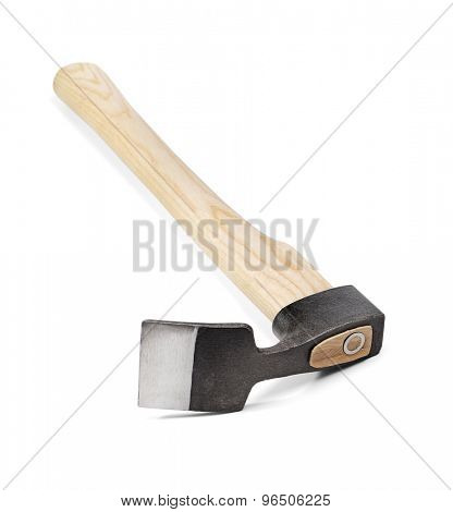 New but traditional adze. Adzes are used for smoothing or carving wood in hand woodworking, similar to an axe but with the cutting edge perpendicular to the handle.
