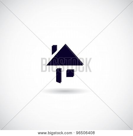 Blue House Simple Icon Shape Design Illustration