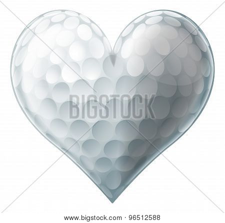 Love Golf Ball Heart