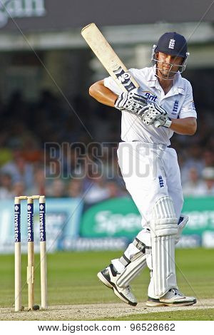 LONDON, ENGLAND. AUGUST 19 2012 England's Jonathan Trott during the third Investec cricket  test match between England and South Africa, at Lords Cricket Ground