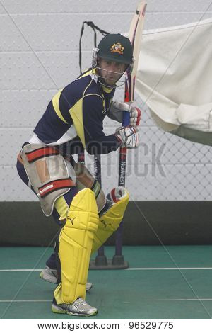 CHESTER LE STREET, ENGLAND. JULY 06 2012: Australia's Matthew Wade, during the official training and net session prior to the 4th one day international between England and Australia