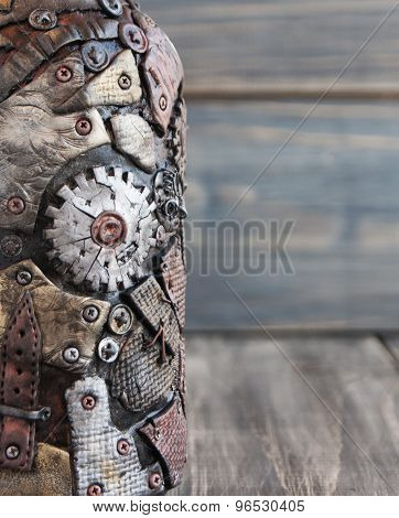 steampank background with black wooden