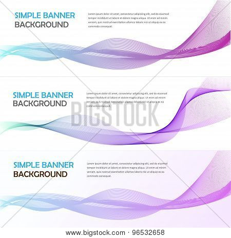 Three absrtact banners with gradiented webs