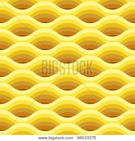 Yellow Wave Seamless Pattern.