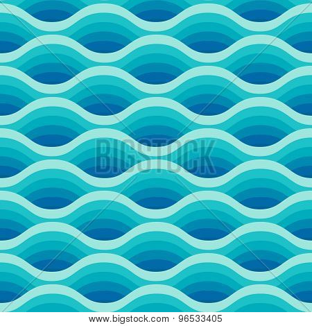 Blue wave Seamless Pattern.