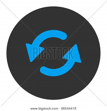 Refresh Ccw flat blue and gray colors round button