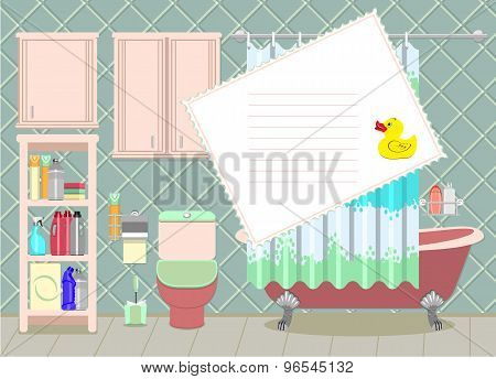 bathroom vector card