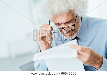 Office Worker Having Eyesight Problems
