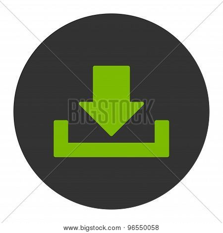 Download flat eco green and gray colors round button