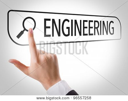 Engineering written in search bar on virtual screen