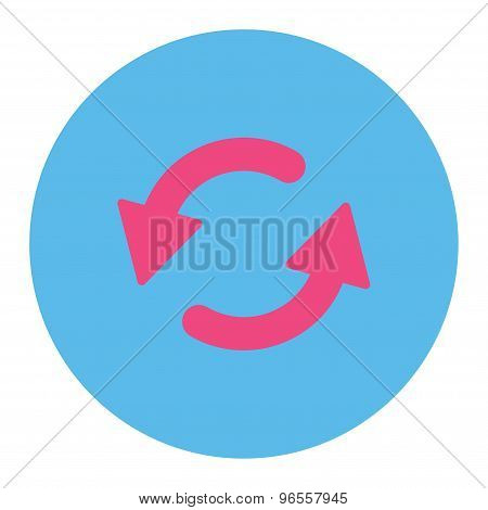 Refresh Ccw flat pink and blue colors round button
