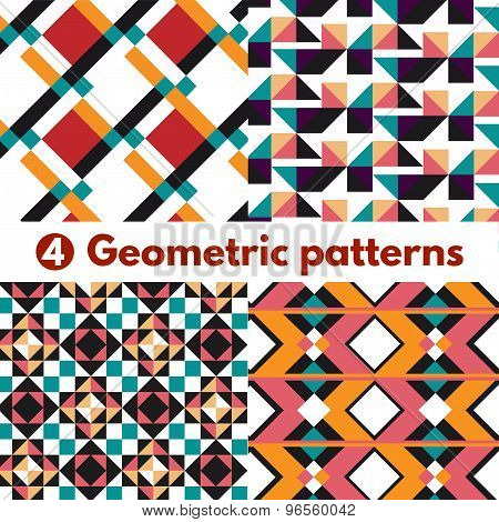 4 Geometric patterns ornament background