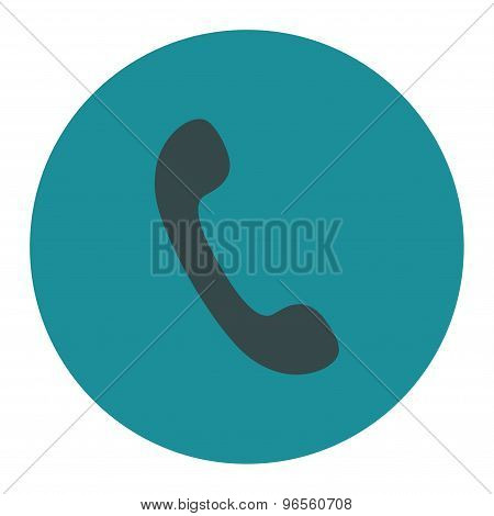 Phone flat soft blue colors round button