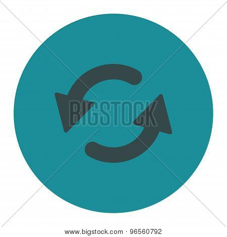 Refresh Ccw flat soft blue colors round button