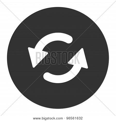 Refresh Ccw flat white and gray colors round button