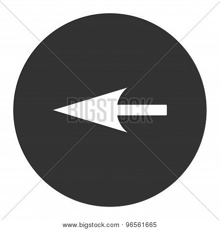 Sharp Left Arrow flat white and gray colors round button