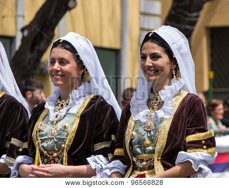 Girl With The Sardinian Typical Costumes