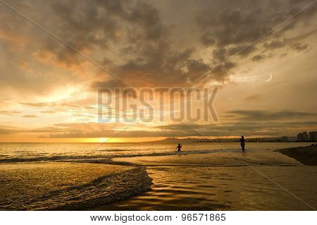 Beach Sunset Girls