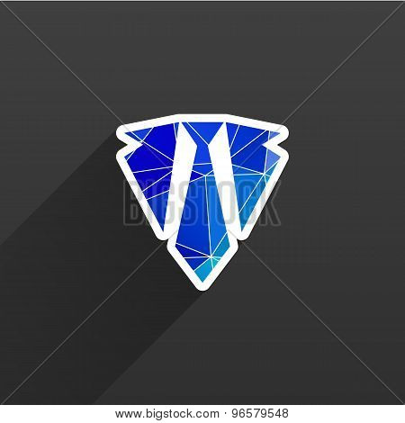 icon flat necktie shaded tie style