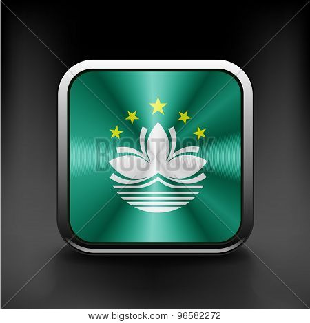 Macau round flag. Vector illustration.