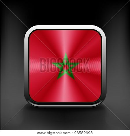 Vector - Morocco Flag Glossy Button