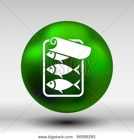 vector icon for tin fish can with ring pull