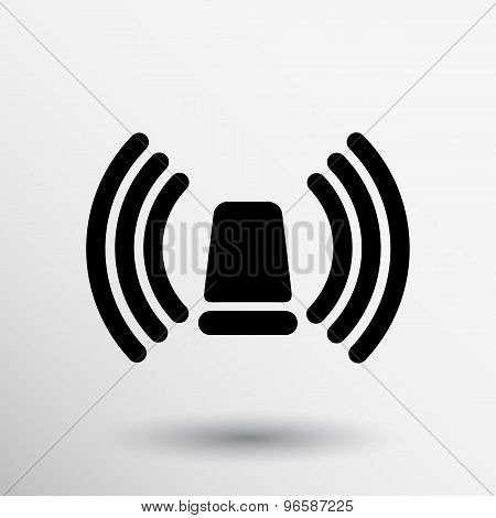 icon beacon siren isolated caution police white medical