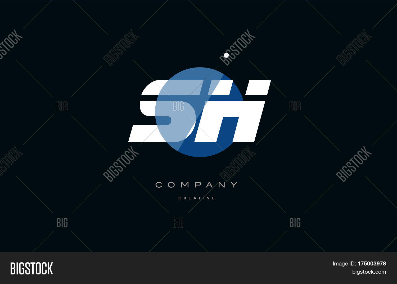 Sh S H Blue White Vector & Photo (Free Trial) | Bigstock