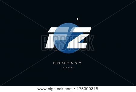 Fz F Z  Blue White Circle Big Font Alphabet Company Letter Logo