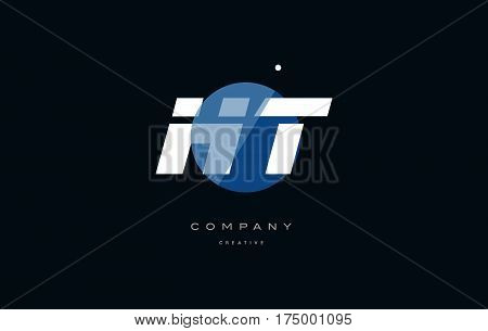 Ht H T  Blue White Circle Big Font Alphabet Company Letter Logo