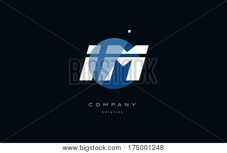 Im I M  Blue White Circle Big Font Alphabet Company Letter Logo