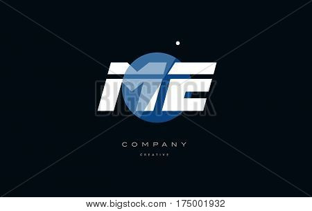Me M E  Blue White Circle Big Font Alphabet Company Letter Logo