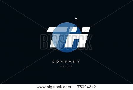 Th T H  Blue White Circle Big Font Alphabet Company Letter Logo