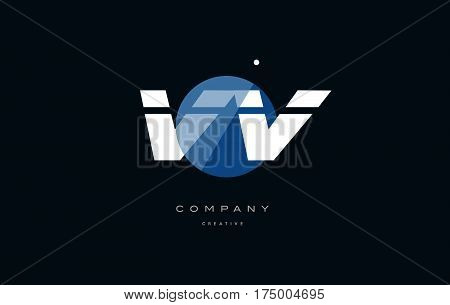 Vv V  Blue White Circle Big Font Alphabet Company Letter Logo