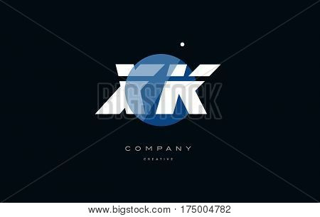 Xk X K  Blue White Circle Big Font Alphabet Company Letter Logo