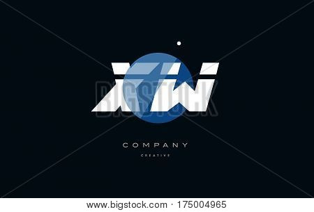 Xw X W  Blue White Circle Big Font Alphabet Company Letter Logo
