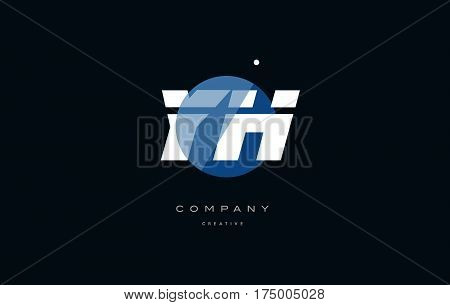 Yh Y H  Blue White Circle Big Font Alphabet Company Letter Logo