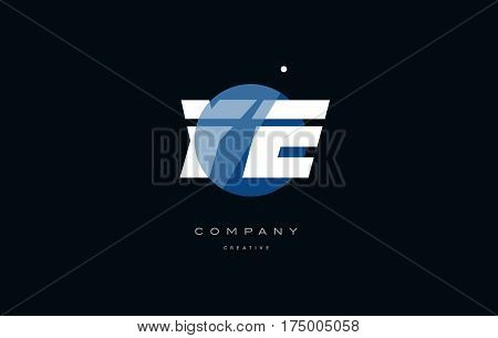 Ye Y E  Blue White Circle Big Font Alphabet Company Letter Logo
