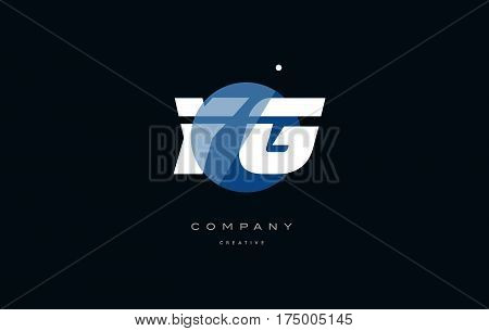 Yg Y G  Blue White Circle Big Font Alphabet Company Letter Logo