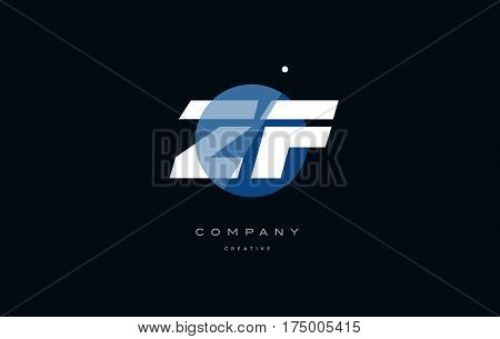 Zf Z F  Blue White Circle Big Font Alphabet Company Letter Logo