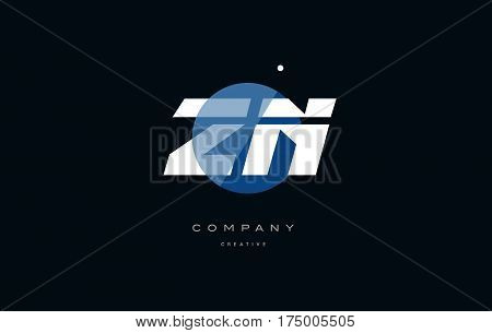 Zn Z N  Blue White Circle Big Font Alphabet Company Letter Logo