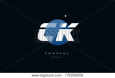 Ck C K  Blue White Circle Big Font Alphabet Company Letter Logo