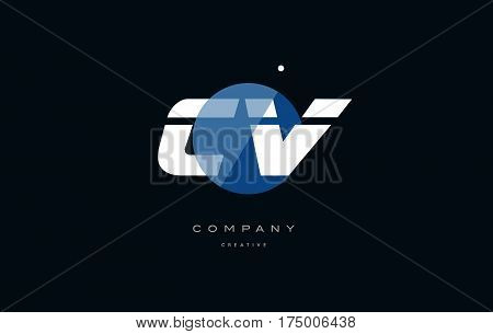Cv C V  Blue White Circle Big Font Alphabet Company Letter Logo