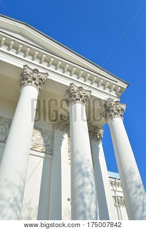 Columns of Trinity Cathedral Orthodox Cathedral in Troitsky Prospekt in the Admiralty district of St. Petersburg. The full historical name the Holy Trinity Cathedral Life Guards Izmailovsky regiment.