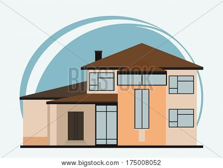 Vector flat buildings Illustration of cute cartoon colorful houses for sale or rent.