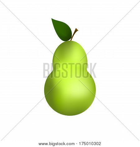 Green pear isolated on white background isolate
